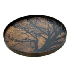 Black Tree Wooden Tray