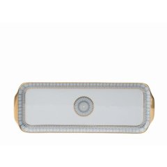 Arcades Grey and Gold Rectangular Cake Platter