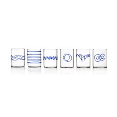 Deco Blue Water Glasses, Set of 6