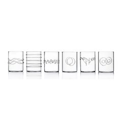 Deco Clear Water Glasses, Set of 6