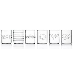 Deco Clear Water Glasses, Set of 6