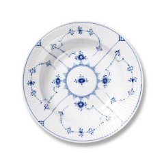 Blue Fluted Plain Rim Soup Plate