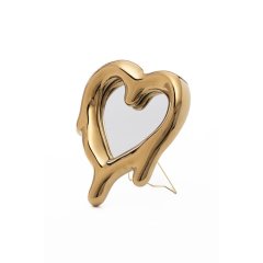 Melted Heart Mirror and Frame -  Gold