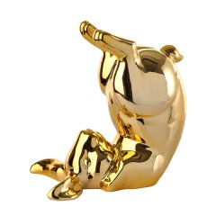 Gold Bunny Bum Moneybox