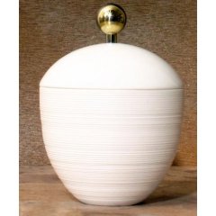 Hemisphere White Sugar Bowl with Gold Accents