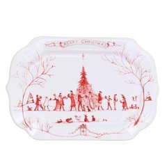 Country Estate Winter Frolic Ruby Gift Tray