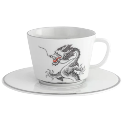 Vitruv Fortune Dragon Cappuccino Cup and Saucer