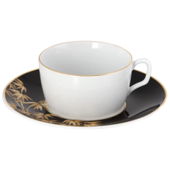 Cosmopolitan Golden Bamboo Cappuccino Cup and Saucer