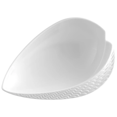 Waves Relief Asia Collection Bisque Leaf Dish