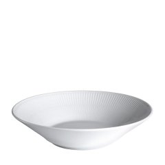 White Fluted Plain Pasta Bowl - Display Sample