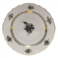 Chinese Bouquet Black Salad Plate