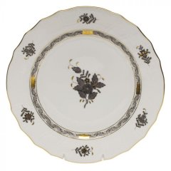 Chinese Bouquet Black Dinner Plate