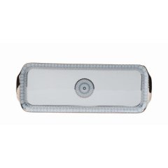 Arcades Grey and Platinum Rectangular Cake Platter