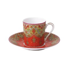 Dhara Red Coffee Cup and Saucer