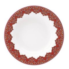 Dhara Red Rim Soup Plate