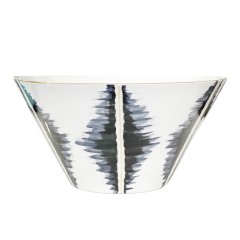 Kaleidoscope Straight Steel Blue, Black, and Gold Salad Bowl