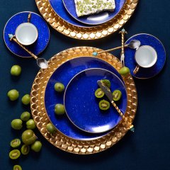 Set of 4 Lapis Canape Plates