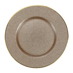 METALLIC GLASS FAWN SERVICE PLATE/CHARGER