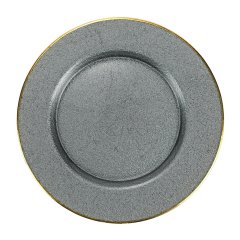 METALLIC GLASS SLATE SERVICE PLATE/CHARGER