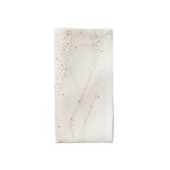 Star Spray Napkin in White & Gold & Silver, Set of 4