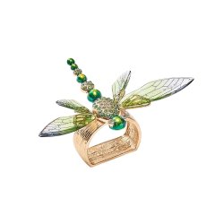 Dragonfly Napkin Ring in Green, Set of 4 in a Gift Box