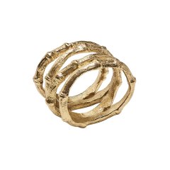 Bamboo Napkin Ring in Gold, Set of 4