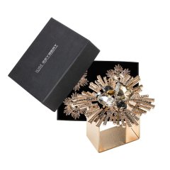 Bijoux Napkin Ring in Champagne & Crystal, Set of 4