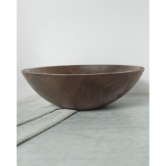 Black Walnut Round Wood Bowl 18"