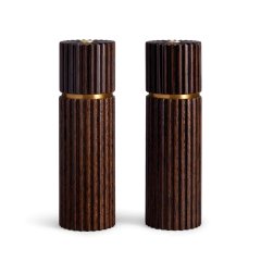 Ionic Salt + Pepper Mills - Smoked Oak, Set of 2