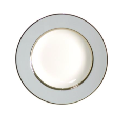 Mak Recamier Grey and Platinum Rim Soup Plate