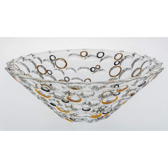 Lisboa Bowl With Gold and Black Circles