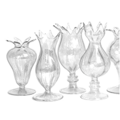 Small Clear Vase, Set of 4