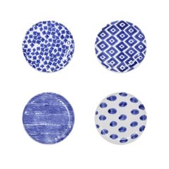 SANTORINI ASSORTED COCKTAIL PLATES - SET OF 4