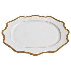 Antique White with Gold Oval Platter
