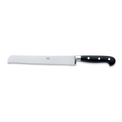 Bread Knife with Lucite Handle  and Magnetized Wood Block