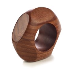 Alexis Teak Napkin Ring, Set of 4