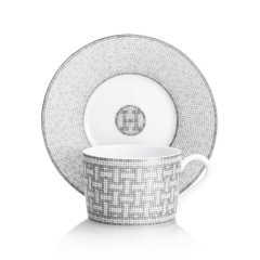 Mosaïque Au 24 Platinum Tea Cup and Saucer