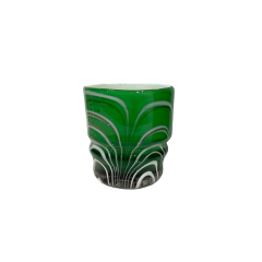 Small Marbled Green and White Vase