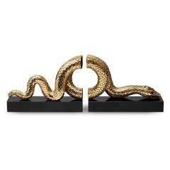 Snake Gold Bookends