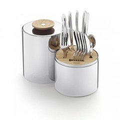 Essentiel 24-Piece Stainless Steel Flatware Set with Storage Capsule