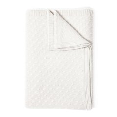 Filetto Ivory Cashmere Throw