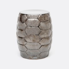 Faith Turtle Metallic Charcoal Ceramic Stool