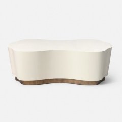 Rockwell Coffee Table - White Faux Belgian Linen 