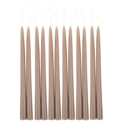 Greige Taper Candles, Set of 2