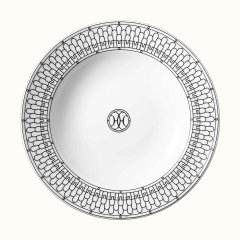 H Deco Black Round Deep Platter