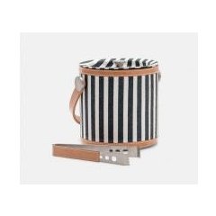 Hamilton Striped Ice Bucket w/ Tongs