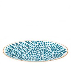 A Walk in the Garden Blue Dinner Plate