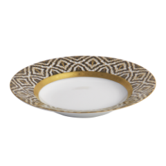 Farahnaz Black Rim Soup Plate