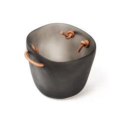 Ice Bucket with Leather Handles