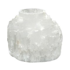 Selenite Rough Candle Holder